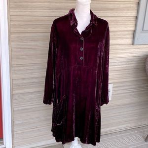 Bodil rich deep Burgundy Velvet Dress - Size Medium - Excellent Condition